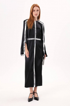 Миди платье с разрезом и пайетками для нарядного образа NikVa 728-2 - фото 1