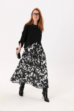 Платье макси с асимметричным лифом и плиссированной юбкой NikVa 740-4 - фото 4