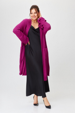 Демисезонный жакет из эластичного трикотажа с съемным поясом Svetlana-Style 2026 фуксия - фото 4