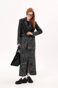 Юбка миди прямая на резинке с разрезом впереди NikVa 804-1 - фото 1