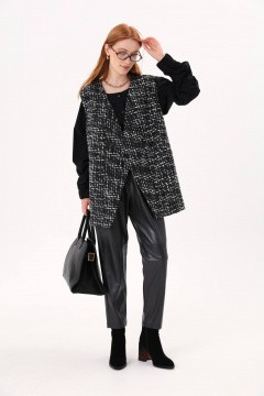 Брюки и жилет оверсайз с горизонтальным рассечением NikVa 810-1 - фото 1