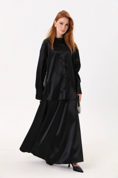 Платье-халат с расширенным силуэтом и плиссированным шифоном NikVa 811-1 - фото 4