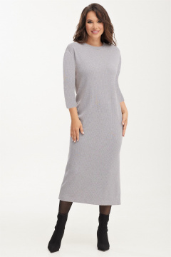 Комплект из кардигана и платья из фактурного трикотажа Магия моды 2493 серый - фото 3