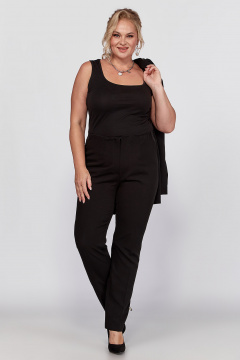 Брюки больших размеров из костюмной ткани с эластичной тесьмой Новелла Шарм А4018-a - фото 1