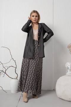 Жакет прямого кроя с накладными карманами из текстиля AMORI 2171 графит - фото 3