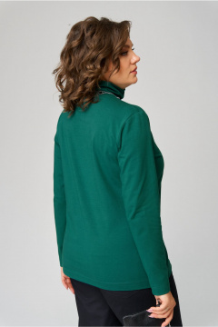 Зеленая водолазка из хлопка трикотаж на каждый день Bliss 9044 изумрудный - фото 2