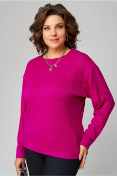 Розовый джемпер из трикотажа с круглым вырезом для повседневного стиля Bliss 8378 фуксия - фото 1