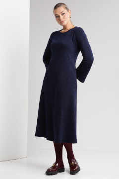 Синее трикотажное платье с приталенным силуэтом Your size 2235 - фото 2