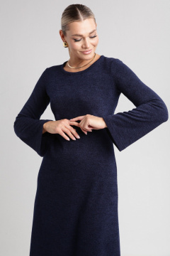 Синее трикотажное платье с приталенным силуэтом Your size 2235 - фото 4