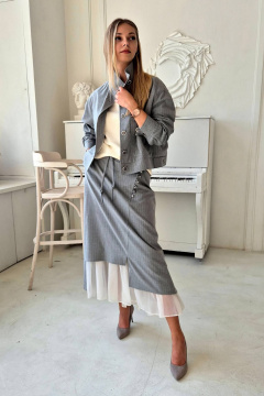 Юбка А-силуэта с асимметричным рельефом и подкладкой Shymoda 427-24 - фото 3