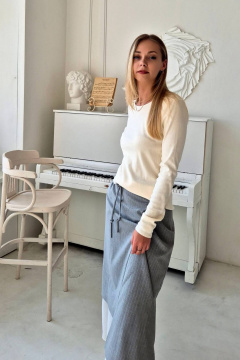 Джемпер приталенного кроя из трикотажа с хлопком Shymoda 428-24 - фото 1