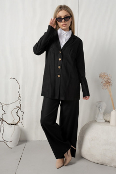 Льняные брюки с карманами AMORI 5194 черный - фото 4