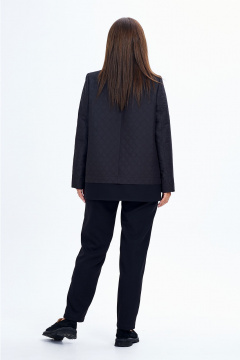 Женский демисезонный костюм 2-ка с приталенным жакетом и зауженными брюками Liona Style 910 черный - фото 2