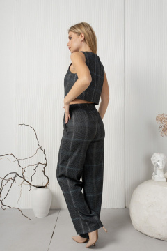 Клетчатый жилет без подкладки для делового и повседневного стиля AMORI 2179 клетка - фото 2