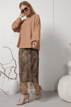 Леопардовая юбка с широкой резинкой и подкладкой AMORI 3125 леопард - фото 4