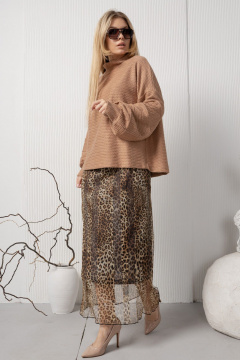 Леопардовая юбка с широкой резинкой и подкладкой AMORI 3125 леопард - фото 3