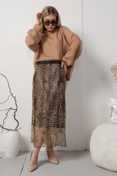 Леопардовая юбка с широкой резинкой и подкладкой AMORI 3125 леопард - фото 1