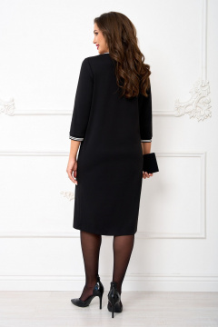 Платье на каждый день с круглым вырезом, карманами и декоративным бантом AGATTI 5538 черный - фото 2