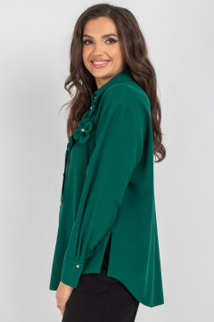 Блуза OVERSIZE со спущенным плечом и пуговицами VIZAVI 810 изумруд - фото 2