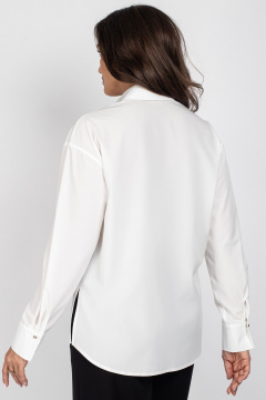 Блуза OVERSIZE с цветочным декором и застежкой VIZAVI 810 молочный - фото 5