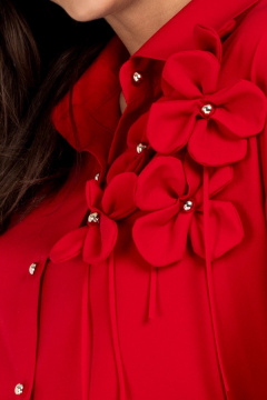 Блуза OVERSIZE со спущенным плечом и пуговицами VIZAVI 810 красный - фото 3