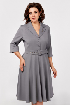 Платье из вискозы с V-образным вырезом и поясом Swallow 776 - фото 5