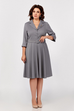 Платье из вискозы с V-образным вырезом и поясом Swallow 776 - фото 4