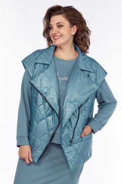 Комплект из три предмета: джемпер юбка жилет на каждый день БагираАнТа 934 голубой - фото 2