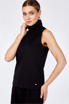 Водолазка без рукавов с высоким воротником из мягкой эластичной ткани TANYA NOVACHUK 6.006/BK - фото 2