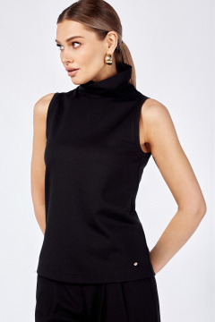 Водолазка без рукавов с высоким воротником из мягкой эластичной ткани TANYA NOVACHUK 6.006/BK - фото 3