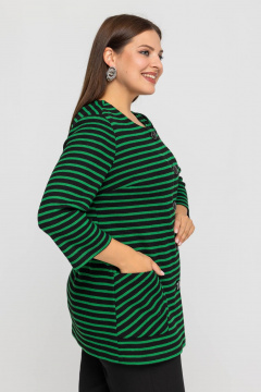 Кардиган больших размеров из мягкого материала с карманами Avila 0965 зеленый - фото 5
