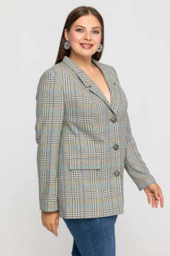 Жакет пиджак из качественного материала с рисунком клетки Avila 0966 серый - фото 5