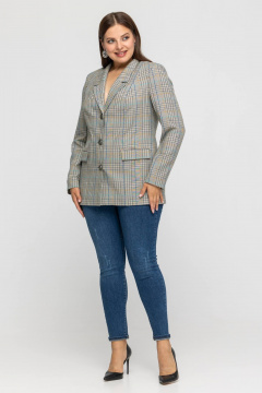 Жакет пиджак из качественного материала с рисунком клетки Avila 0966 серый - фото 3
