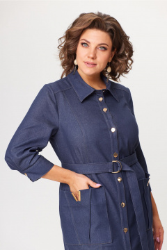 Джинсовое платье в стиле casual с карманами Bonna Image 942 синий - фото 3