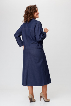 Джинсовый костюм куртка и юбка на каждый день Bonna Image 943 синий - фото 2