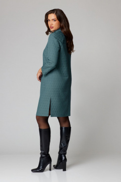 Зеленое платье прямого кроя с косой застежкой Мишель стиль 1221 полынь - фото 3