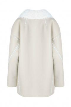 Дубленка демисезонная молочная стиль на каждый день Elema 8-241-164 молоко - фото 3
