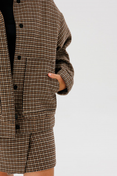 Юбка-мини трапеция с принтом и пряжкой из пальтовой ткани FAMA 24040-2 гуслапка - фото 4