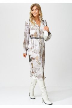 Платье трапецеидное шифоновое с V-образным вырезом Laikony L-112 мрамор - фото 3