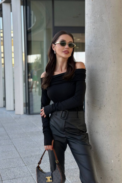 Джемпер из эластичного трикотажа с воротником-хомут AURA otd 2172 - фото 5