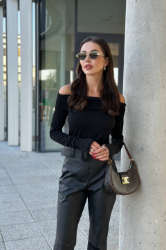 Джемпер из эластичного трикотажа с воротником-хомут AURA otd 2172 - фото 3