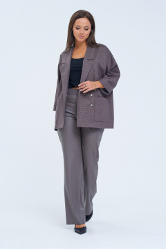 Брюки из экокожи приталенные с карманами для демисезона LM М1106 серый - фото 3