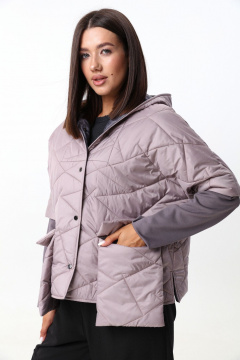 Короткая куртка на кнопках с капюшоном и контрастными рукавами LM М96 - фото 2