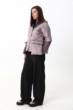 Короткая куртка на кнопках с капюшоном и контрастными рукавами LM М96 - фото 5