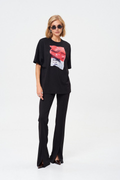 Демисезонные расклешённые брюки из трикотажа Mixan 3027А - фото 2