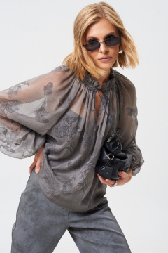 Блуза из легкой ткани с принтом и Crush-эффектом Mixan 2080 - фото 4