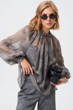 Блуза из легкой ткани с принтом и Crush-эффектом Mixan 2080 - фото 1