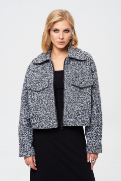 Жакет короткий из пальтовой ткани с карманами Mixan 2076 - фото 1