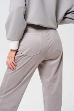 Брюки из искусственной замши и трикотажа прямого силуэта Mixan 3055 - фото 5