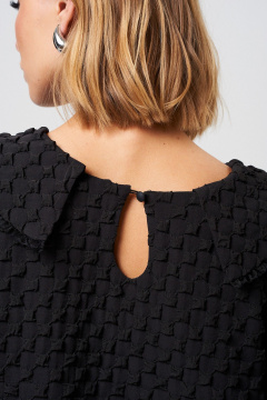 Свободное платье из текстильной ткани с декоративной тесьмой Mixan 5083 - фото 5